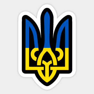 Ukrainian Flad Tryzub Symbol Sticker